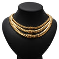 18K Gold Plated Waterproof Stainless Steel Bracelet Necklace Men Hiphop Cuban Whip Chain Necklace 6mm/ 8.8mm/9.6mm 16" 18" 24"