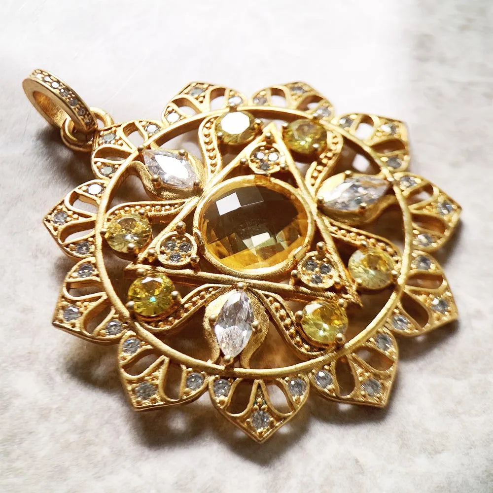 Pendant Sun Star CZ Pave Summer Winter New 925 Sterling Silver Fine Jewelry Europe Style Accessories Gift For Men Woman