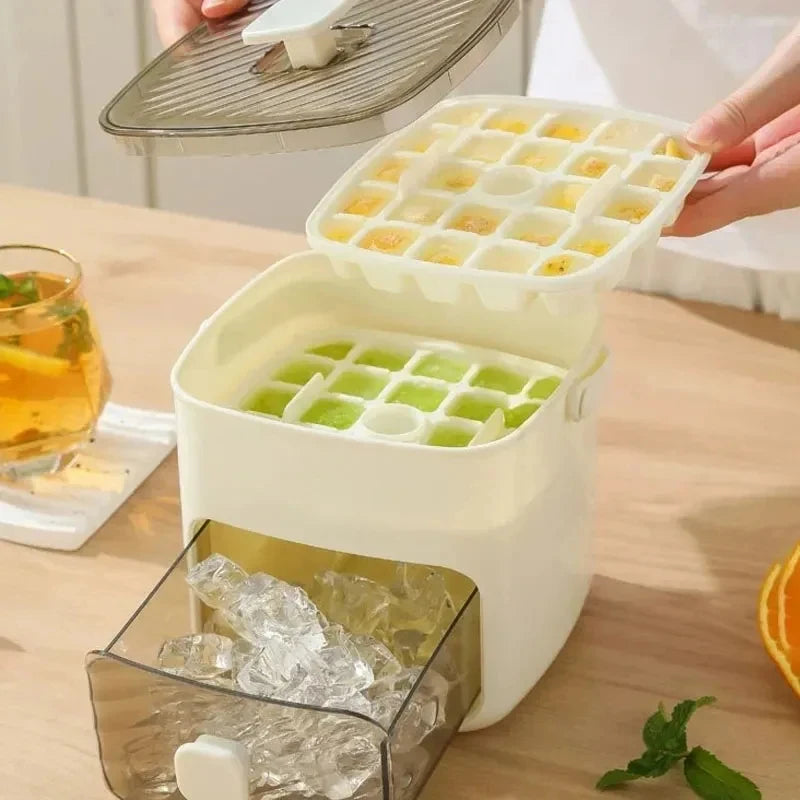48 Grid Reusable Ice Cube Mold One-touch Easy Release Ice Maker Tray Refrigerator Homemade Ice Making Tool for Kitchen Use