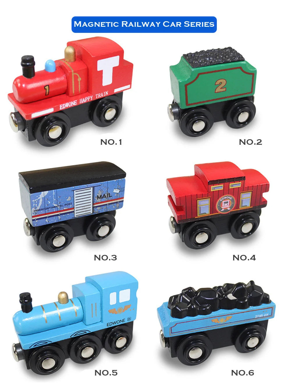 1pcs Magnetic Train Toys Wooden Train Locomotive Car Truck Railway Accessories Fit for Wooden Tracks Toys Gifts