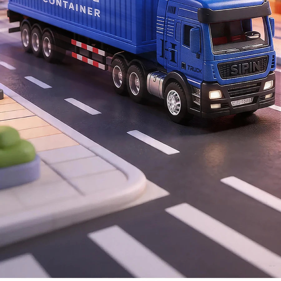 1pc Child 1:24 Engineering Vehicle Diecast Toy Car Model Light Detachable Body Toy for Kid Birthday Gift Collection Decoration