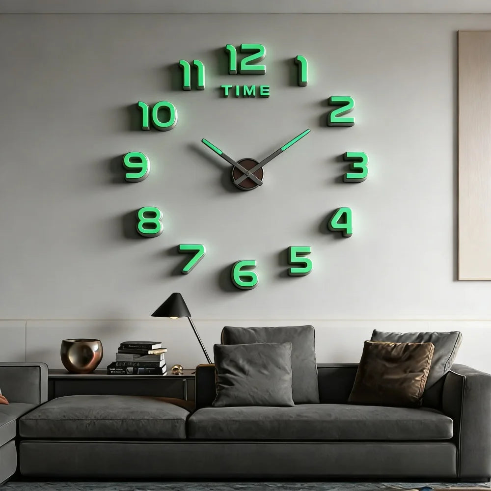2D/3D Large Roman Numeral Acrylic Mirror Wall Clock Sticker Fashion DIY Quartz Clocks Watch Home Decoration Living Room Stickers