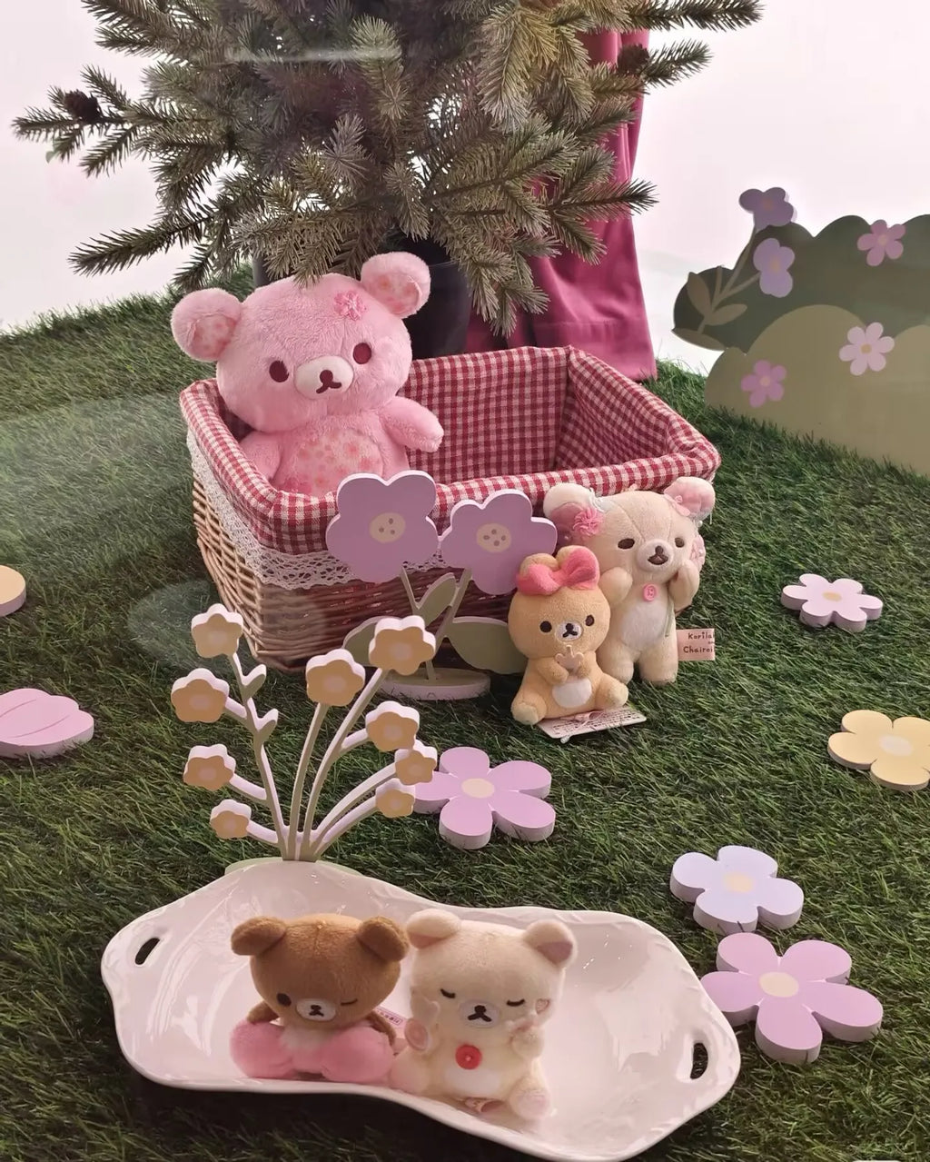 Rilakkuma Pink Cherry Blossom Floral Bear Plush Toy Stuffed Animal Soft Sleeping Hug Pillow Doll Birthday Gift For Women