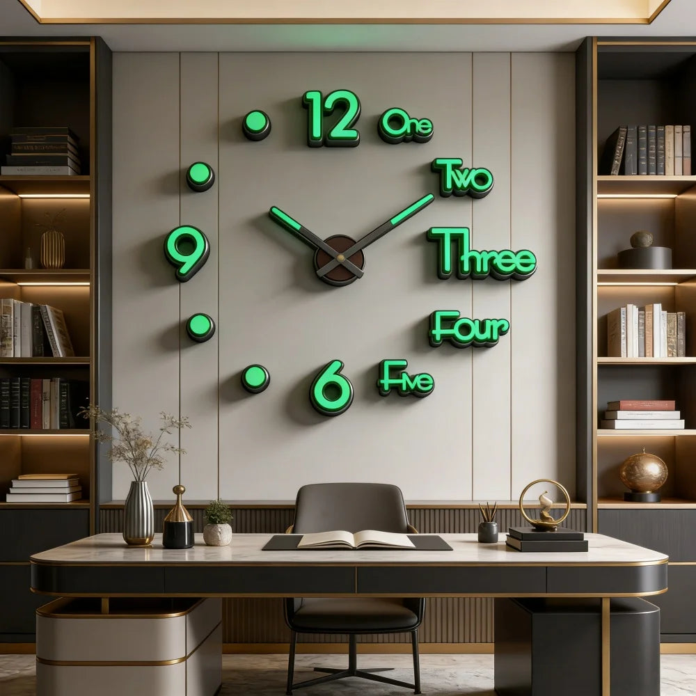 2026 Modern Design Large Wall Clock 3D DIY Quartz Clocks Fashion Watches Acrylic Mirror Stickers Living Room Home Decor Horloge