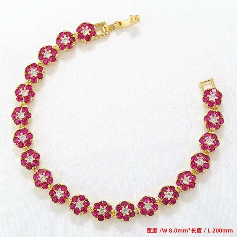 ZHUKOU Summer Dopamine Series Vibrant Colorful Flower Necklace Bracelet Wholesale:VL526 VL527