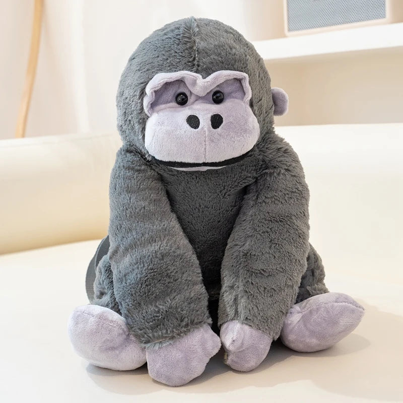 32CM Creative Gorilla Plush Backpack Cute Monkey Stuffed Doll Funny Student School Backpack Gifts