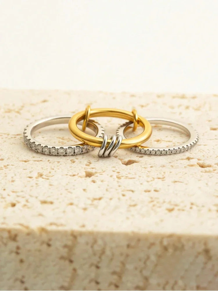 925 Sterling Silver Luxury Gorgeous Versatile Three Interlock Zircon Ring For Women Daily Life Fashion High Quality Fine Jewelry