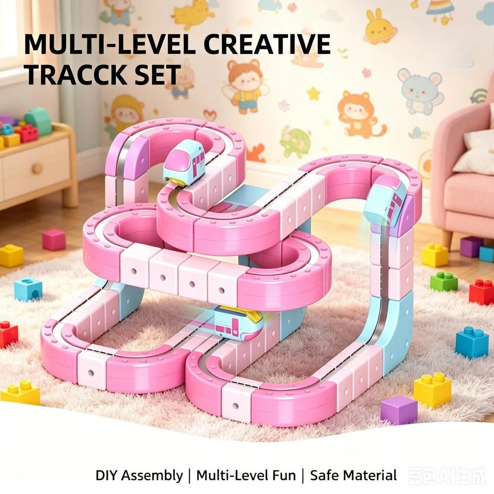 Multi Level Modular Magnetic Levitation Train Track Toy DIY Building Block Anti-Gravity Floating Electric Train Playset