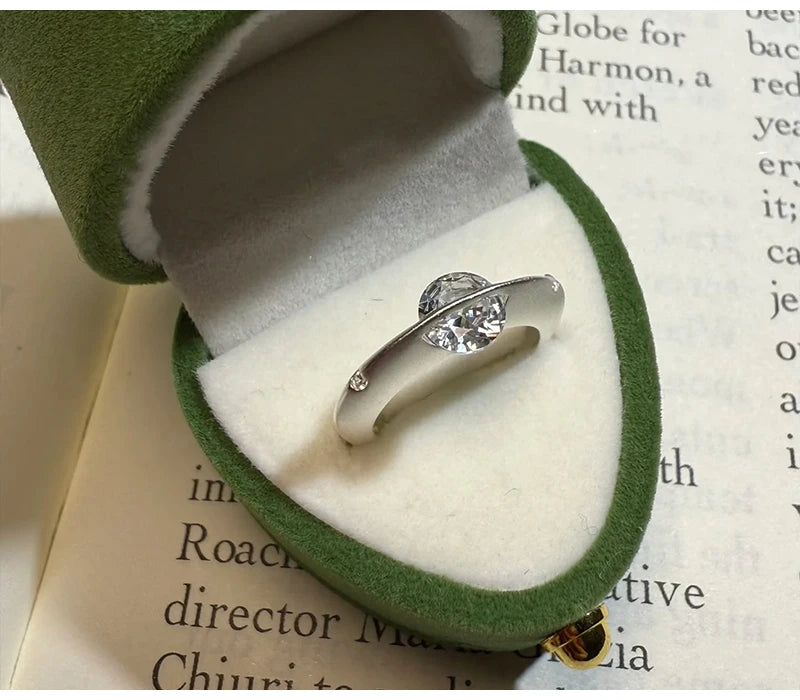 So-Bling 925 Sterling Silver Moissanite Rings Rotating Universe Star Ring with White Gold Plated Lab Diamond Eternity Band Rings