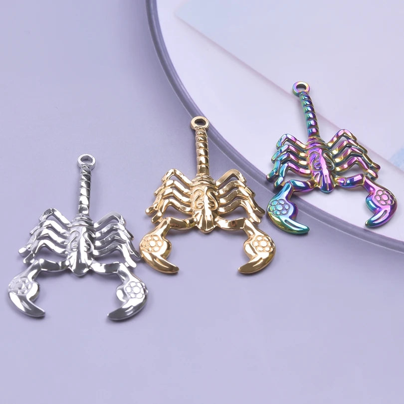 10PCS Ancient Egyptian Scarab Beetle Pendants Charms Stainless Steel Dragonfly Butterfly Pendant for Jewelry Making DIY Necklace