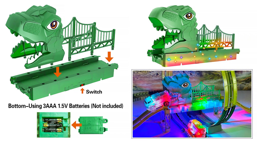 Tracks Cars Compatible Glow in the Dark LED Flashing Light Toy Cars Set for Most Race Tracks - Light up Cars for Kids