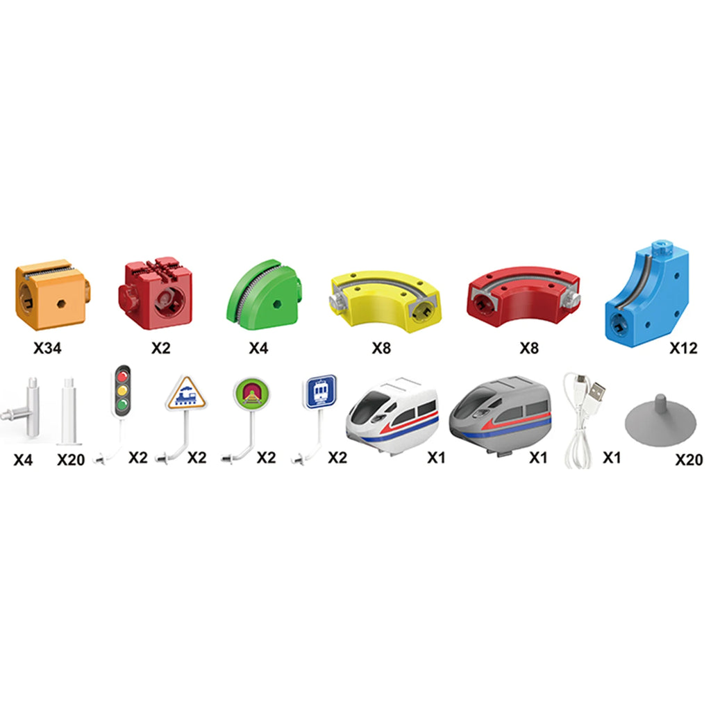 Electric Magnetic Track Set with Anti-Gravity Vehicles 100+ Pieces STEM Building Toys DIY Railway Toy Gift Box For Kids Gift