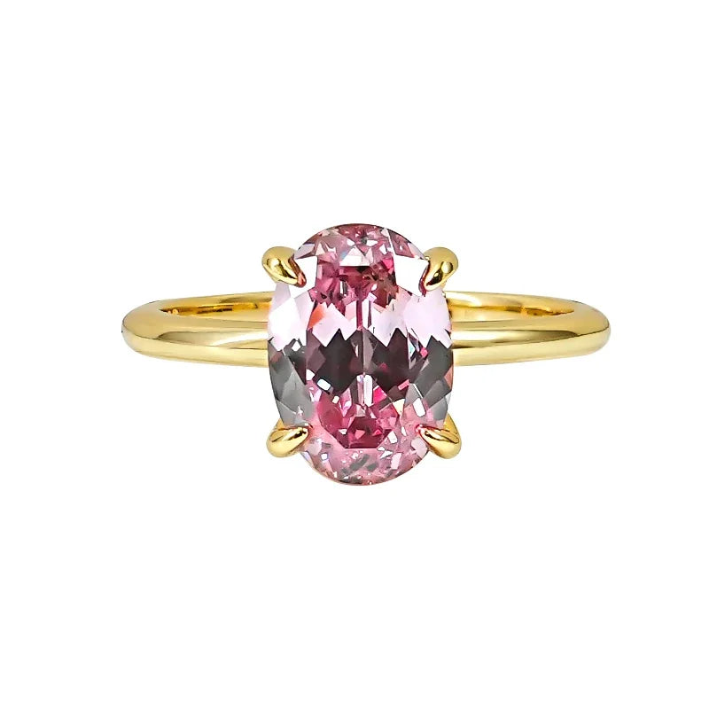 Afghan Dreamy Pink Tourmaline 925 Silver Ring Pigeon Egg Minimalist Ins Style Light Luxury Daily Fairy