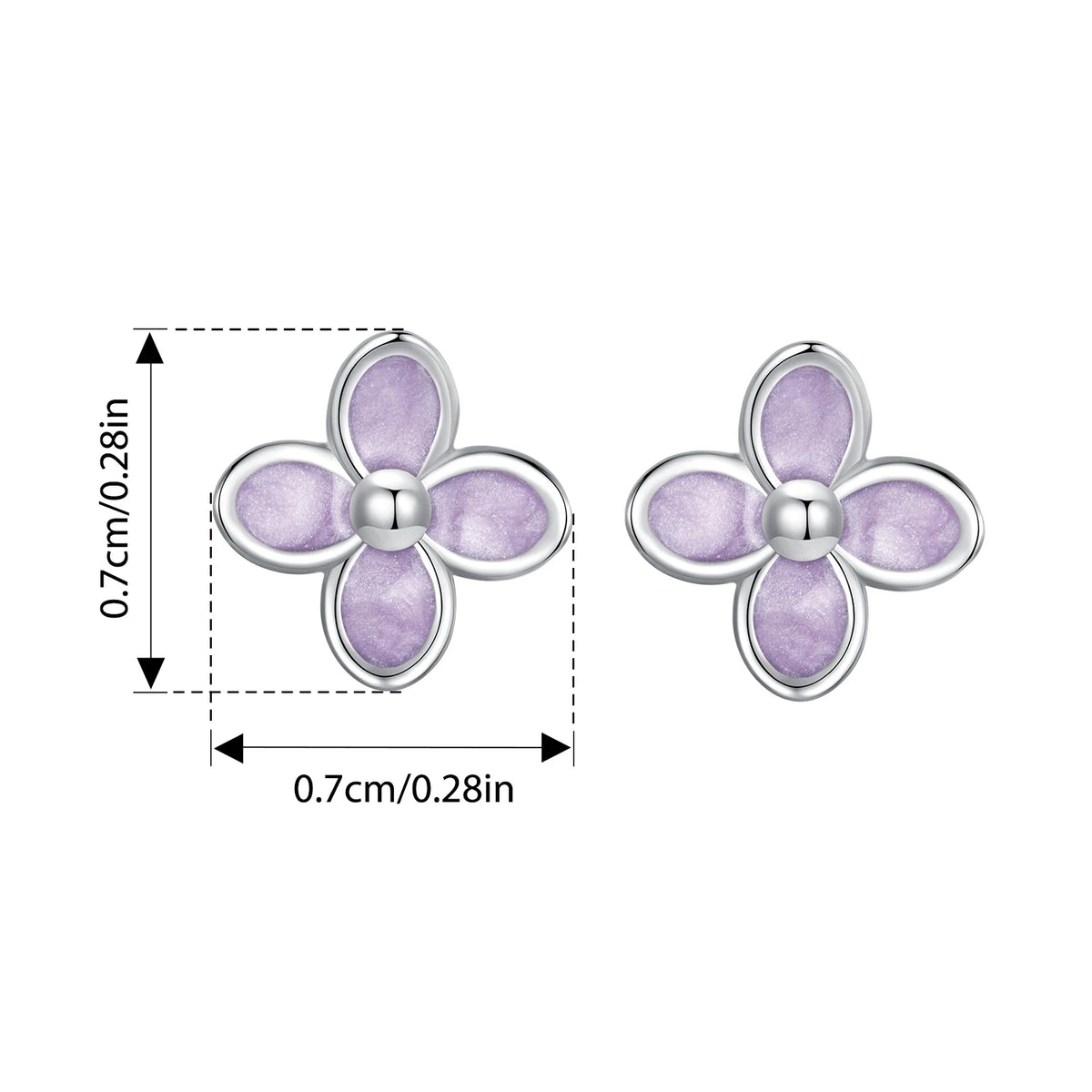 Bamoer 925 Sterling Silver Original Blue Butterfly Ring Lilac Flower Earrings for Women Jewelry Set Anniversary Engagement Gift
