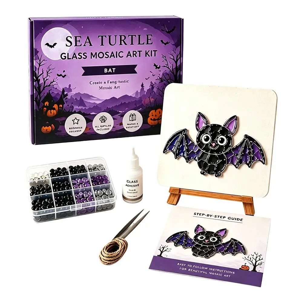 Halloween Sea Glass Mosaic DIY Art Kit for Adults Xmas Themed Seaglass Craft Set Handmade Christmas Sea Glass Art Kit Home Decor