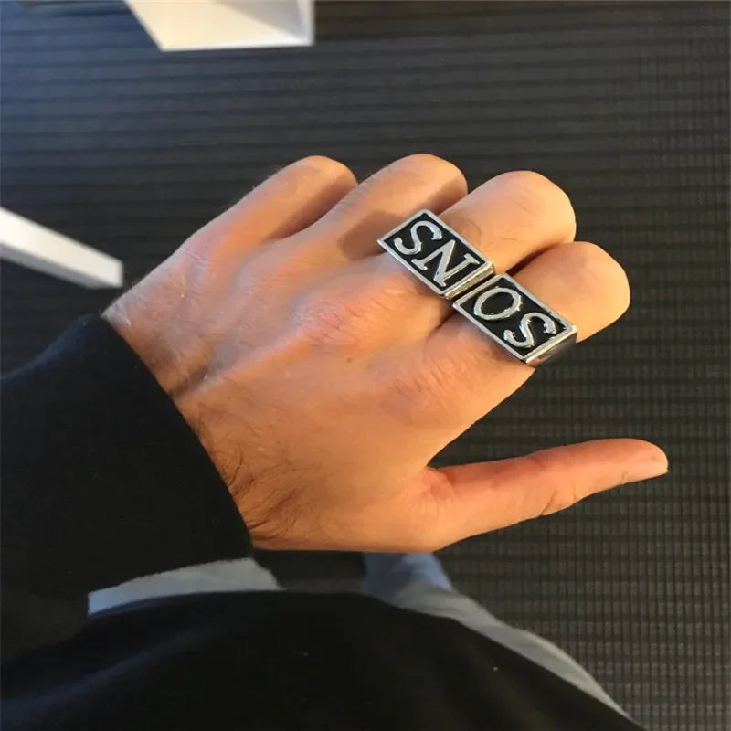 2pcs/pair Solid Sons of Anarchy Ring 316L Stainless Steel SONS Men Rings Jewelry Size 7-14