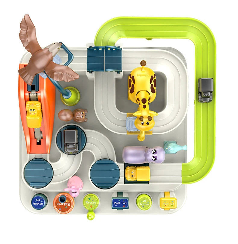 Hot Racing Rail Car Model Train Track Adventure Game Animals Space Rocket Toys Children Educational Brain Mechanical Interactive