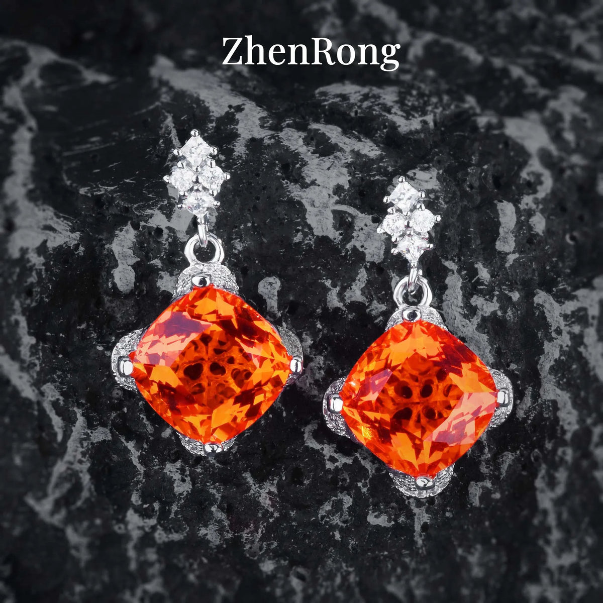New Women Luxury Simple Bridal Wedding Jewelry Sets 15 Carat Artificial Blue Green Moissanite Pendant Necklaces Earrings Rings