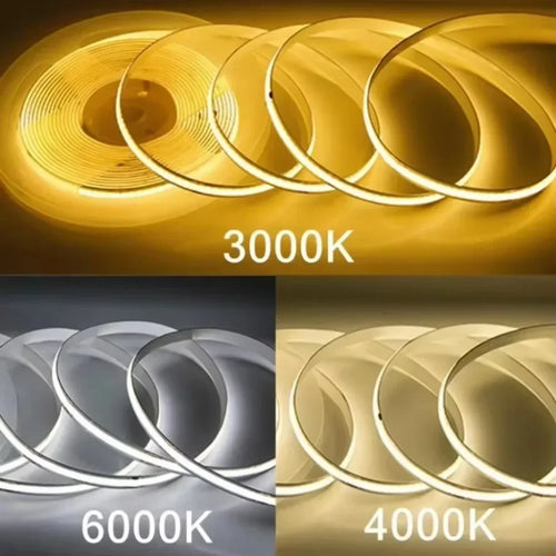1-5m COB LED Strip 220V Flexible Tape Lights  Light Smart IC No Need Driver High Bright 240 LEDs Linear Lighting RA95 Warm White