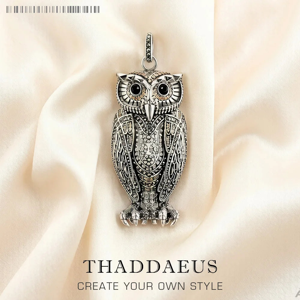 Pendant Owl,Brand New Fashion Trendy Jewelry Europe 925 Sterling Silver Accessories Cute Soul Gift For Woman