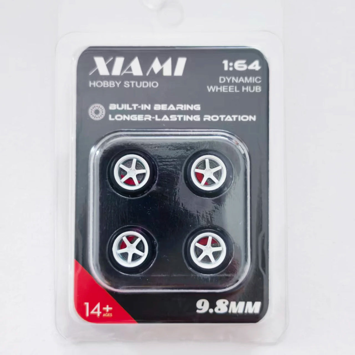 1/64 Car Model Bearing Wheels 9.8mm 10.8mm Rubber Tires W Brake Disc Caliper Axles Modify Spare Parts for 1:64 Cars