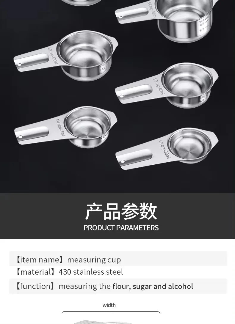 stainless steel measuring cup and spoon  Teaspoon measuring tools for cooking and baking