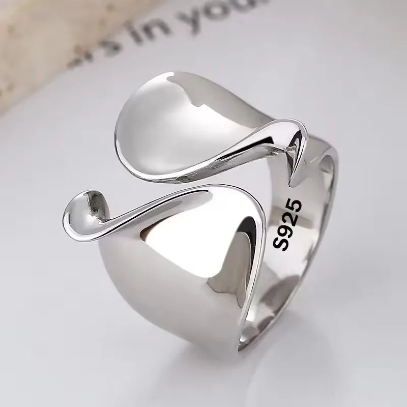 Sam Panda 925 Sterling Silver Mask Ring For Women Gift Frosting Vintage Irregular Personality Punk Jewelry Dropshipping