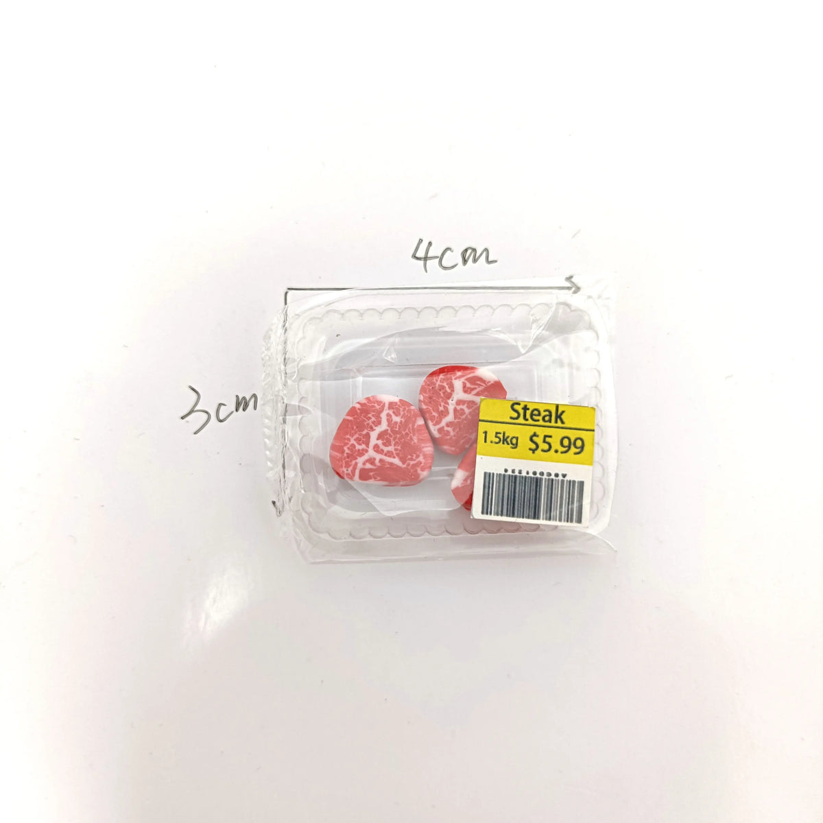 New Miniature Supermarket Food Simulation Beefsteak Salmon Bacon Beef Roll for Doll House Mini Kitchen Clay Food Accessories