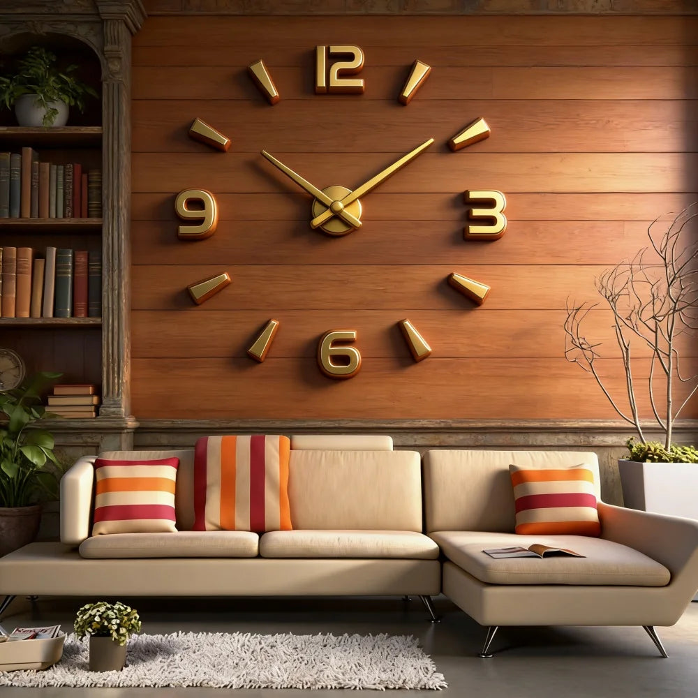 New Modern Design Large Wall Clock 3D DIY Quartz Clocks Fashion Watches Acrylic Mirror Stickers Living Room Home Decor Horloge