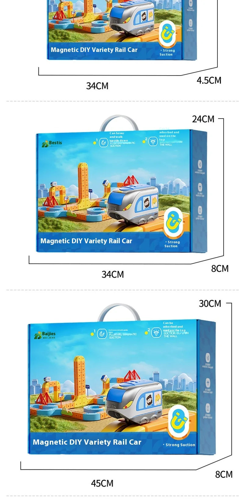 DIY Train Toy For Boys Magnetic Track 1:64 Electric Vehicle Miniature Model Toys Education 3 Years Children Gifts
