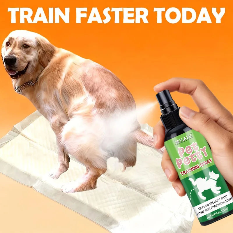 Instant Positioning Guide——Professional Pet Toilet Training Spray, Using Mild Pheromone Scent Signals to Help Puppies and Kittens Quickly Identify the Correct Indoor Location, Creating a Clean, Fast, and Mess-Free Daily H