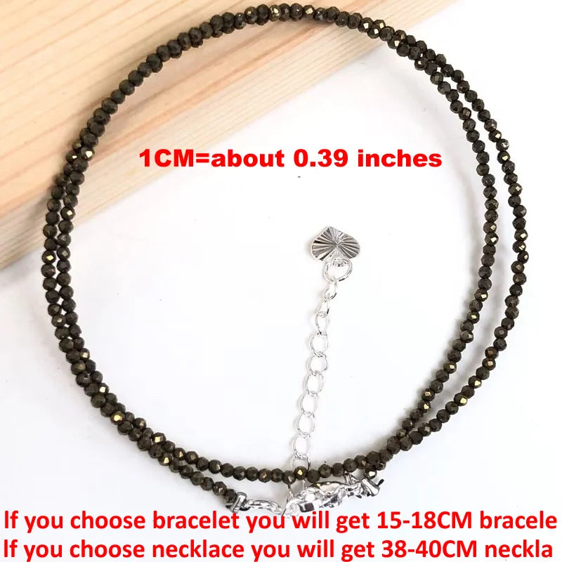 Natural Semi-precious Stone Necklaces for Women and Men Cut Angle 2mm Beads Crystal Necklace Bracelet Gem Zircon Agate Jewelry