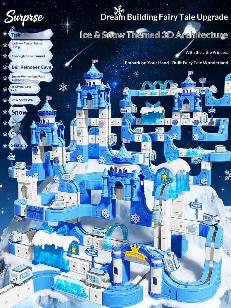 Magnetic Race Track Building Blocks Set DIY Assembled Castle Track Car Toy Creative Magnetic Track Vehicle Construction Kit