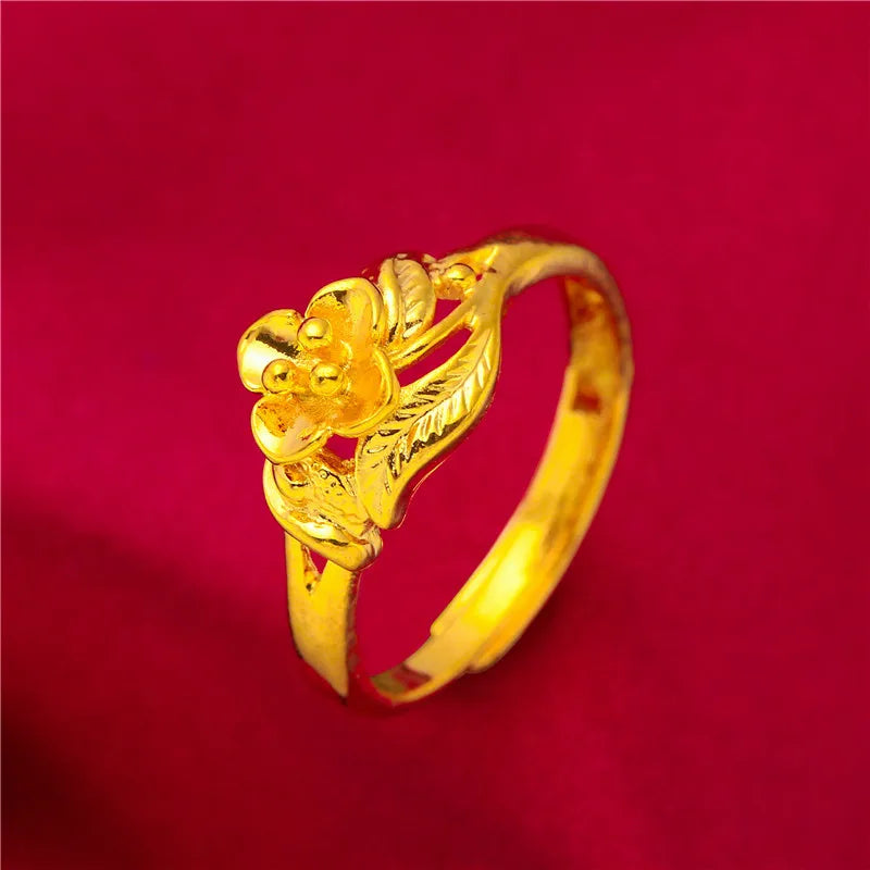 ANIID Dubai Gold Color Ring For Women Resizable Brazilian Wedding Bride Arabic Ethiopian Finger Ring Nigerian Jewellery Moroccan