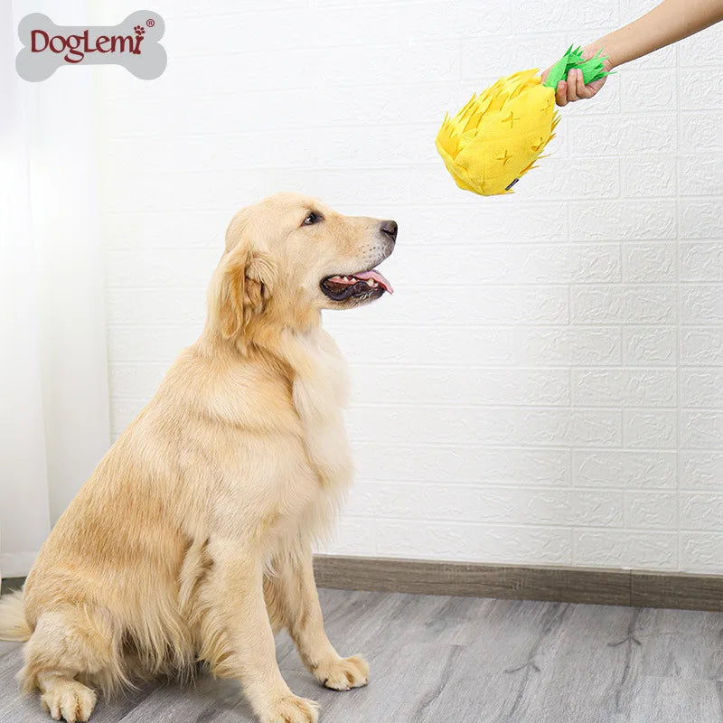 Pineapple Sniffing Pet Toy, Food-Hiding Educational Plush Dog Toy, Sound-Making, Teeth-Grinding, Boredom-Relieving Pet Supplies