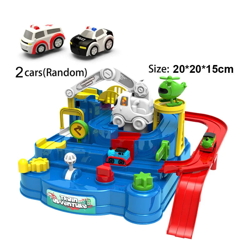 Hot Racing Rail Car Model Train Track Adventure Game Animals Space Rocket Toys Children Educational Brain Mechanical Interactive