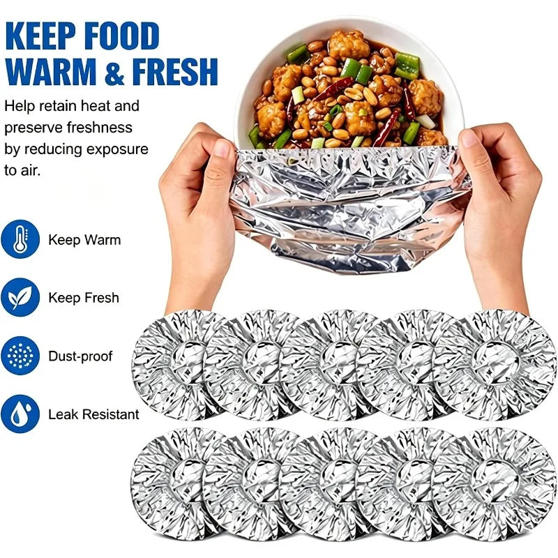 Aluminum Foil Keep Warm Covers Dining Table Food Preservation Cover Microwave Oven Heating Waterproof Oil Proof Kitchen Tools