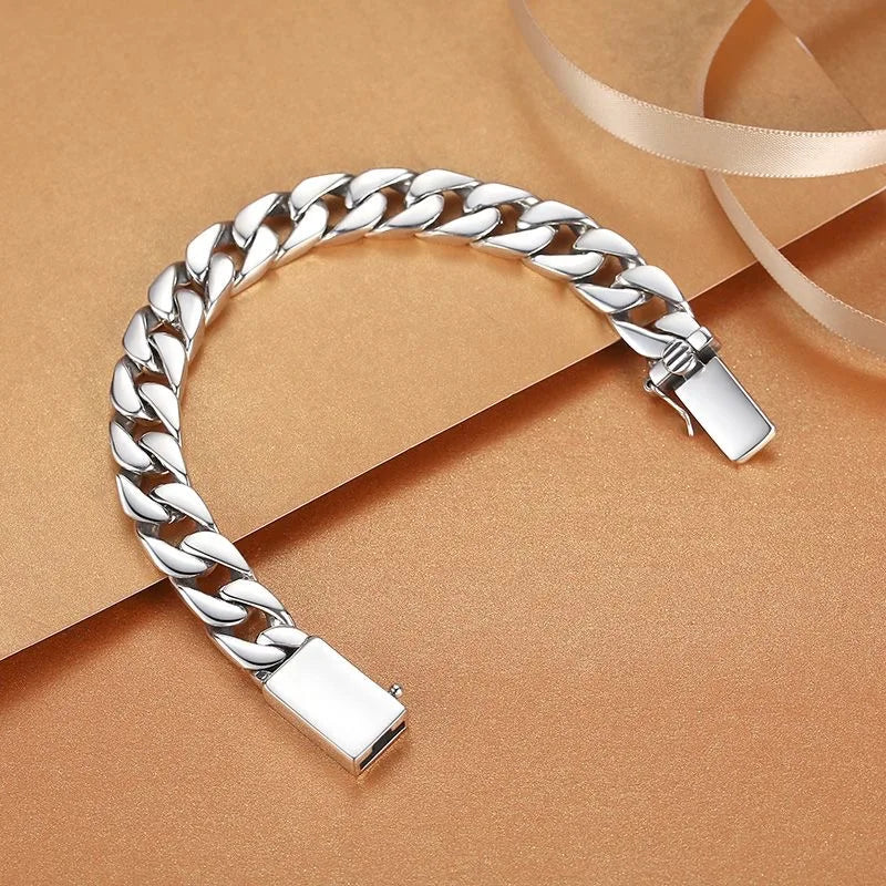 100% S925 Sterling Silver Necklace 7/810MM Punk 925 Silver Chains Original Certified Silver Jewelry Gifts Factory Price