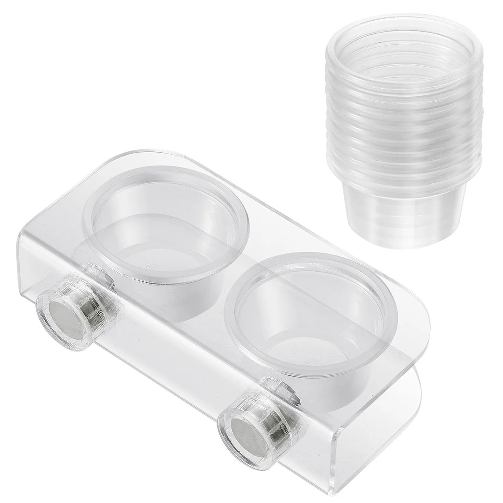 10 Reptile Feeding Cups Gecko Food Bowl Magnetic Pet Dishes Water Tank Supplies Easy Clean Durable Acrylic Small Animals Pet