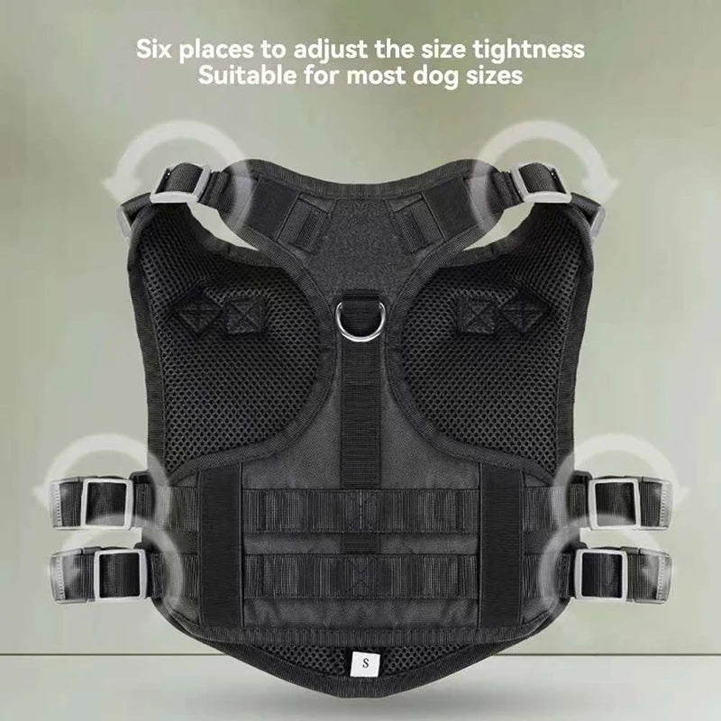 Big Dog Tactics Training Vest Harness Multi Functional Nylon Dog Adjustable Comfortable Control Dog Chest Harness Pet Supplies