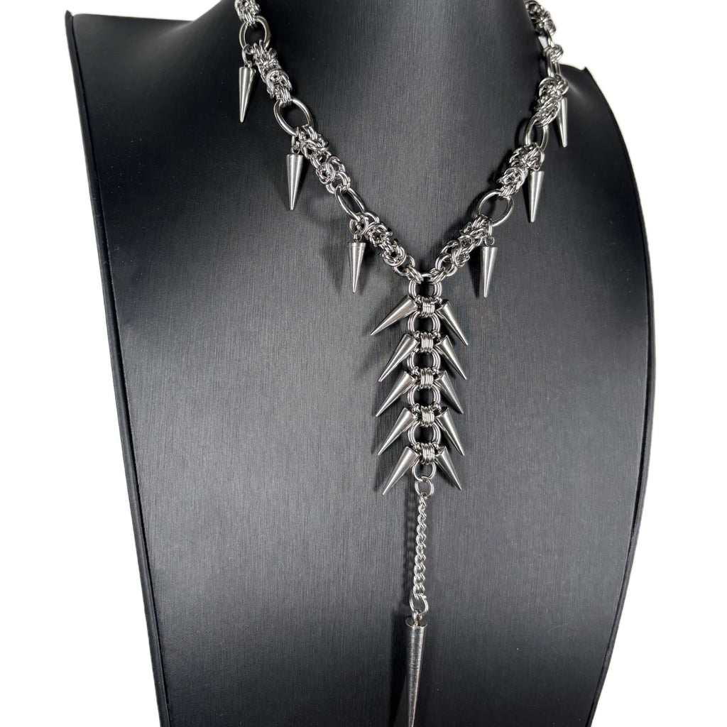 Punk Grunge Rock Rivet Long Pendant Chain Cool Fashion Handmade Geometric Necklace Goth Charm Jewelry Hip Hop Accessories
