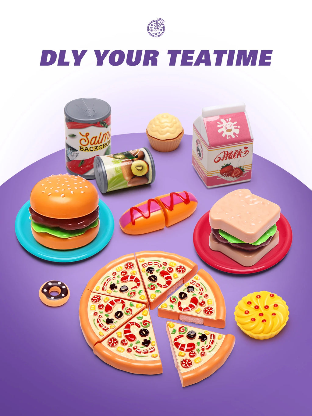 81pcs Kitchen Cute Fun Play Home Toys Simulation Fruit Kitchenware Vegetable Pizza