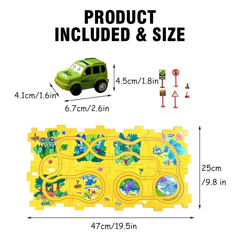 Children Puzzle Electric Railroad Car Set DIY Assembly Track Kit Automatic Rail Education Interactive Toy Children Boys Gift
