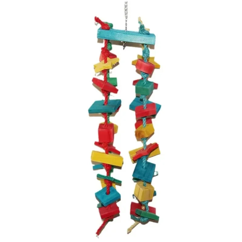 1PC Parrot Toy Biting Toy Drawing Toy Finger Set Sichuan Pepper Wood Paper Silk Weaving Tube Toy Set
