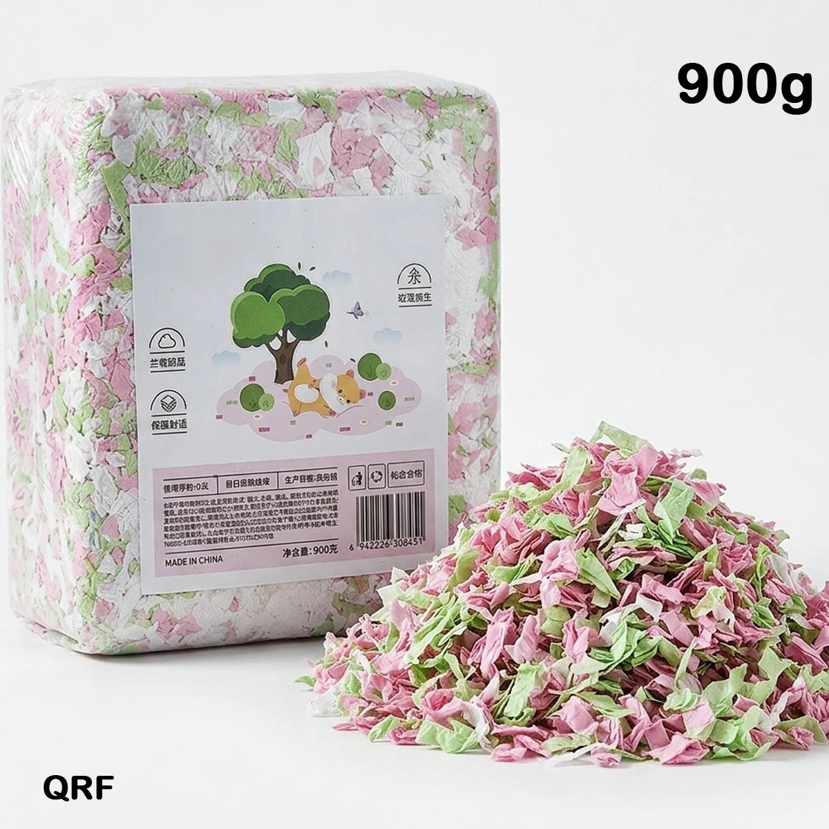 850g Paper Cotton Hamster Bedding Dust-Free Paper Fluff Large Pack Odor Control Super Absorbent Warm Pad for Syrian Hamster