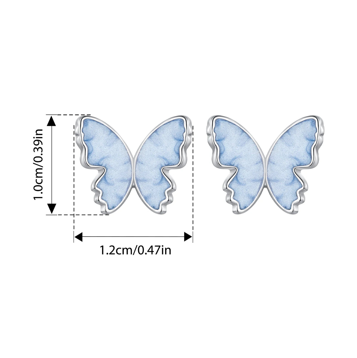 Bamoer 925 Sterling Silver Original Blue Butterfly Ring Lilac Flower Earrings for Women Jewelry Set Anniversary Engagement Gift
