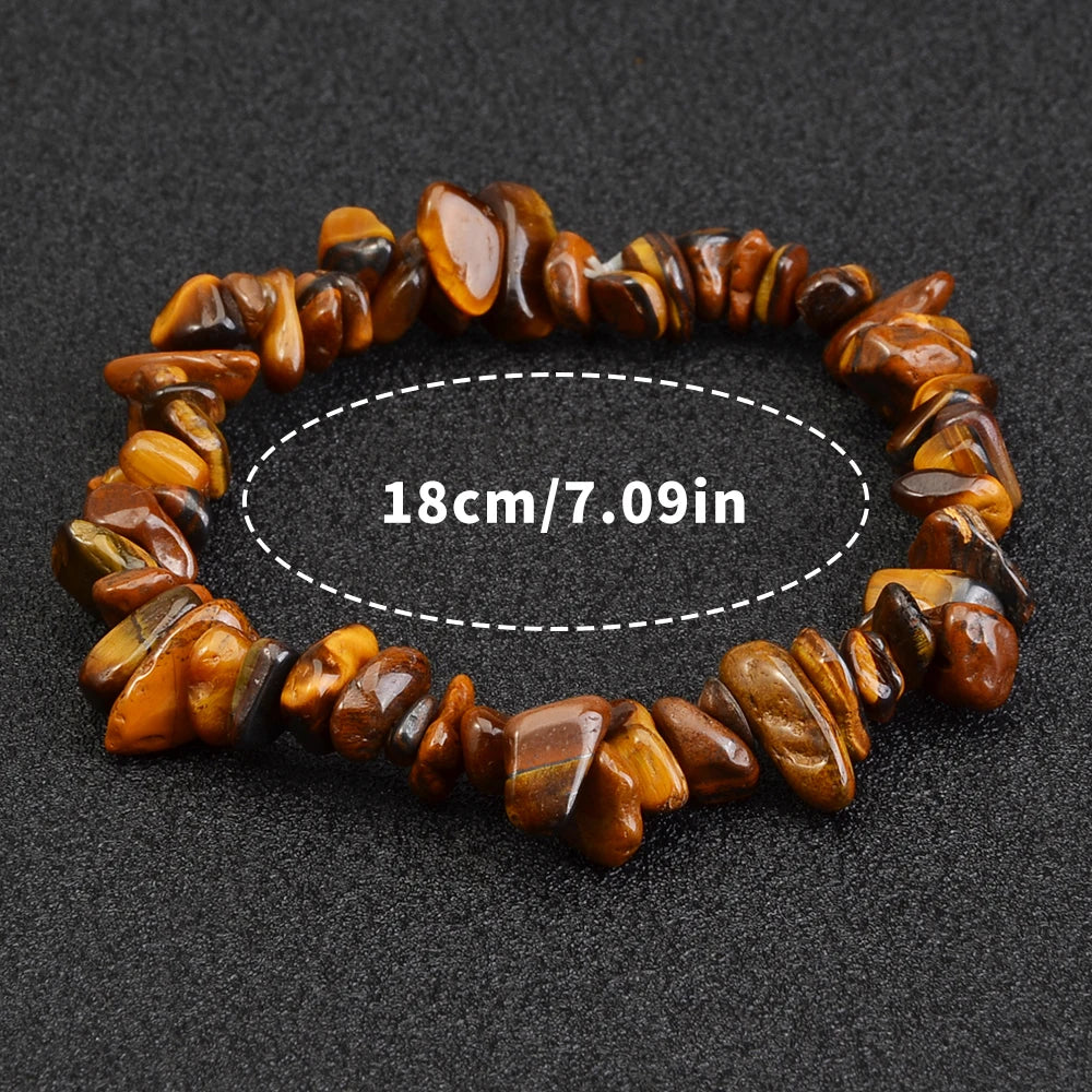 5/10/20pcs Random Women's Gravel Bracelet Set Natural Colored Gravel Bead Bracelet Irregular Bracelet Spiritual Elastic Bead