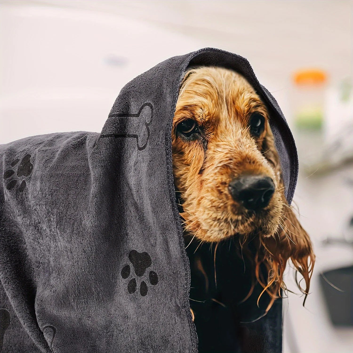 Microfiber Pet Printing Absorbent Towel Thickened Puppy Quick-drying Dog Claw Bath Towel, Pet Bath ProductsAbsorbent Medium Dogs