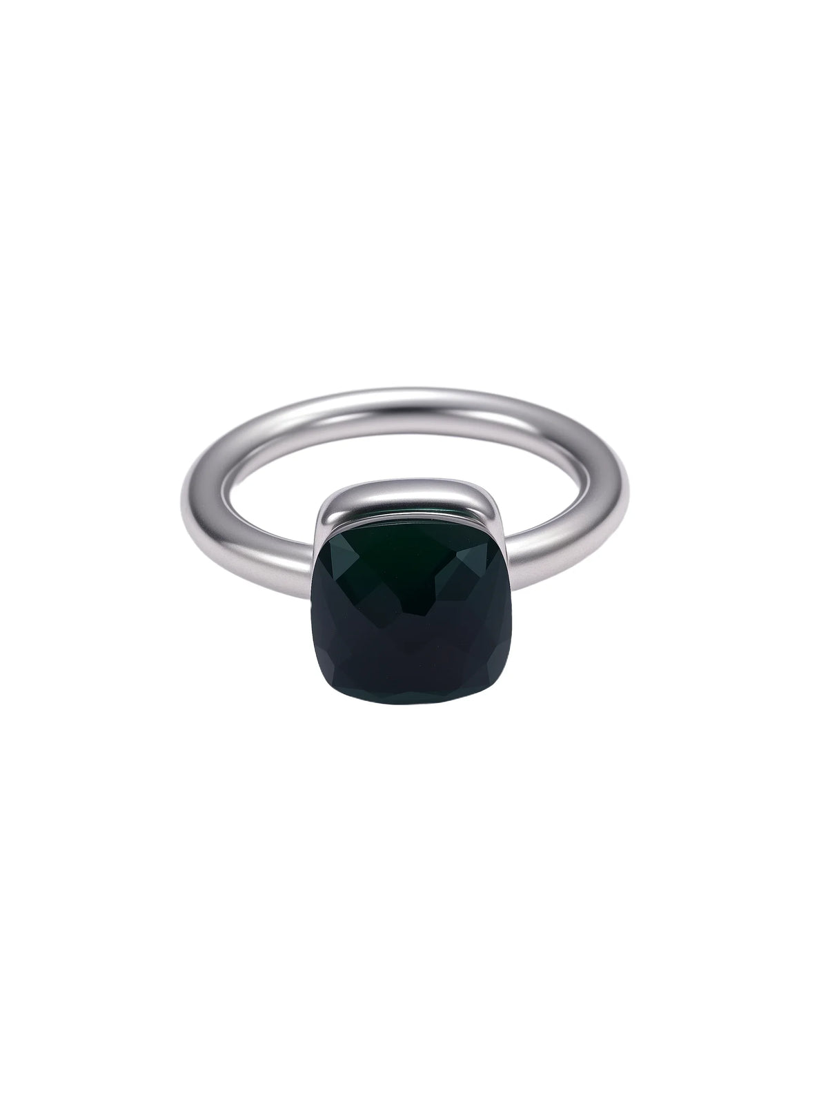 Colorful Crystal Nude Ring for Women 18K Gold Plated Stainless Steel Candy Color Square Stone Statement Rings Jewelry Gift