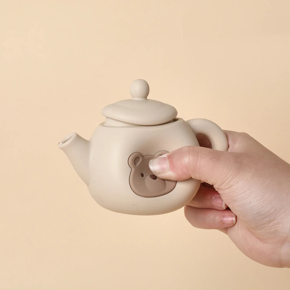 Kids Play House Toys Wooden Tea Set Pretend Make Tea Play With Teapot Teacup Afternoon Snack Role Playing Toys Boys Girls Gift
